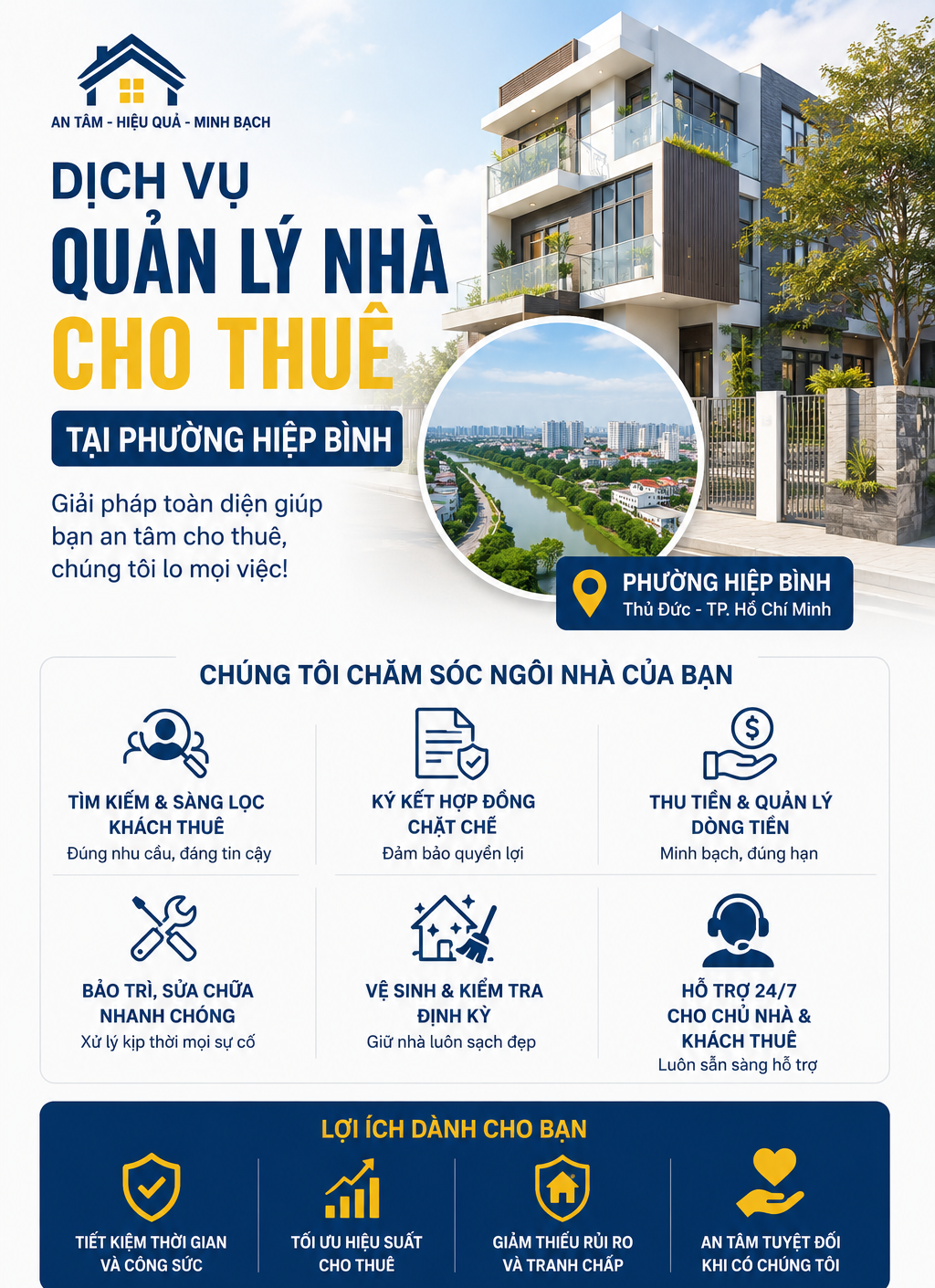 Dịch vụ quản lý nhà cho thuê tại Phường Hiệp Bình TP.HCM
